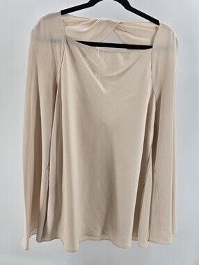 Elizabeth and James | Beige Square Neck Twist Back Flare Sleeve Blouse L
